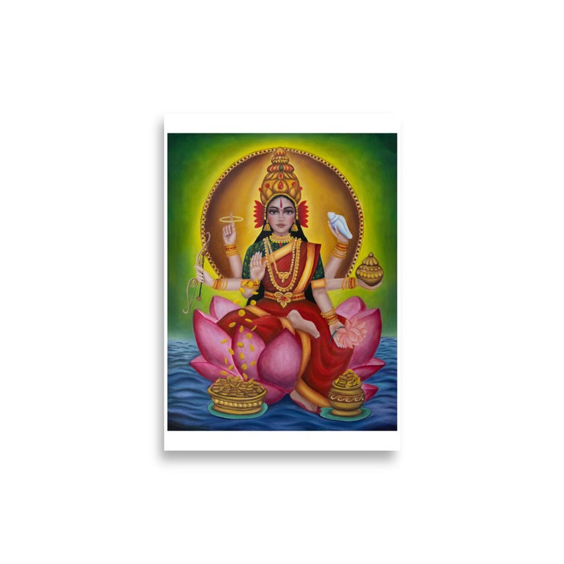 Dhana Lakshmi Bliss fine art paper print by Tejasri, 21×30 cm