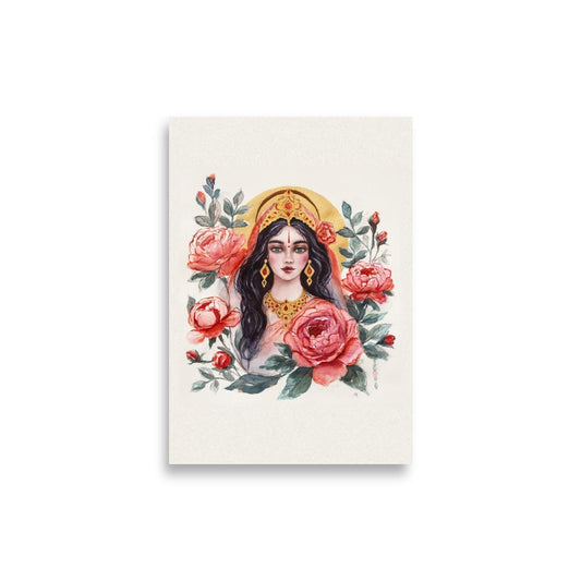Maha Lakshmi fine art paper print by Tejasri, 21×30 cm — the whole painting