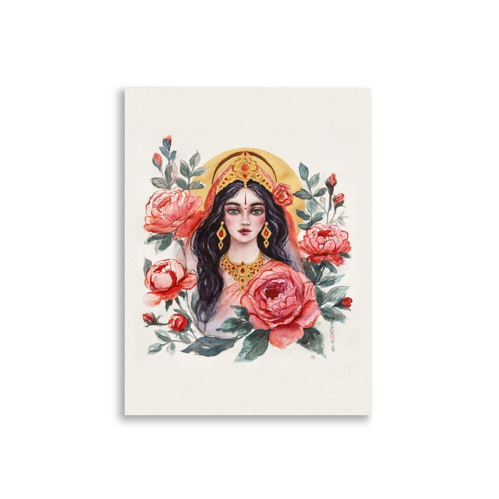 Maha Lakshmi fine art paper print by Tejasri, 30×40 cm — the whole painting